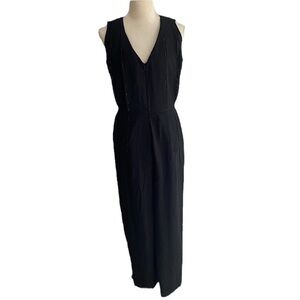Belle Badgley Mischka black beaded sleeveless jumpsuit Size 10